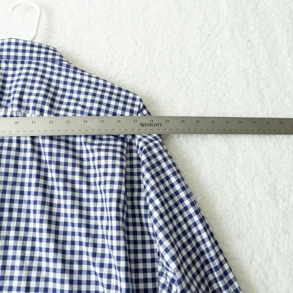 Eton Classic Blue and White Gingham Button Down Classic Fit Shirt Men's Sz 46 - Picture 14 of 16